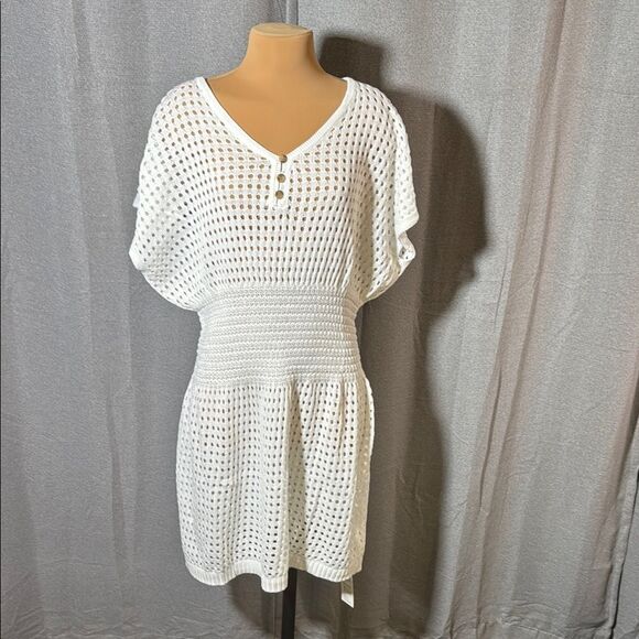 Cup she White Crochet Swim Cover-Up - Picture 1 of 15